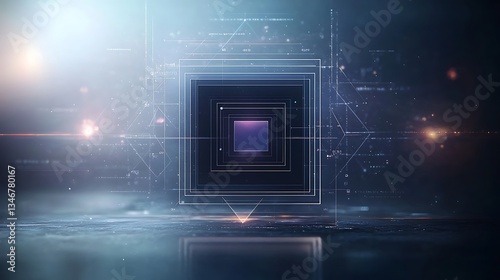 Wallpaper Mural Abstract digital visualization of a processor or complex system.  A futuristic representation of technology Torontodigital.ca