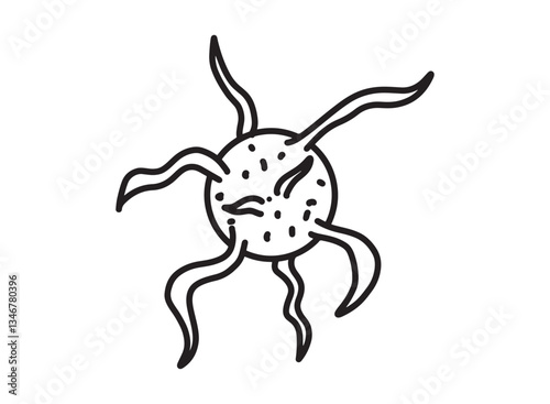 Set of an Bacteria and Virus Illustration