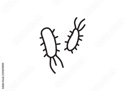 Set of an Bacteria and Virus Illustration