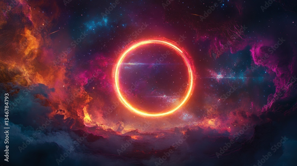 Fototapeta premium Cosmic Ring Nebula Background Image