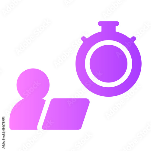 working hours gradient icon