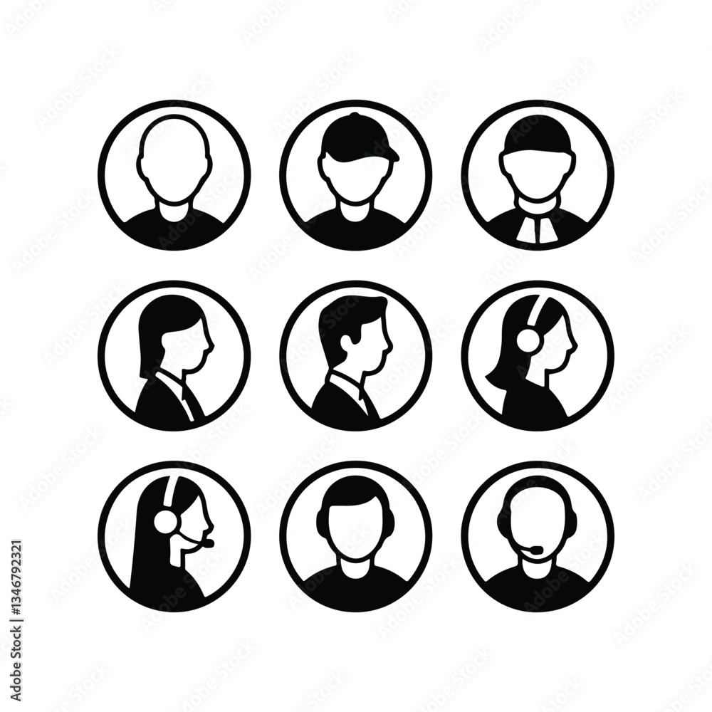 People avatars in circles Simple Man Head Icon Set icon set, icon symbol, human body part, client, cut out, females, horizontal, internet, occupation, user, women, african ethnicity, asian and indian People avatars in circles Simple Man Head Icon Set icon set, icon symbol, human body part, client, cut out, females, horizontal, internet, occupation, user, women, african ethnicity, asian and indian