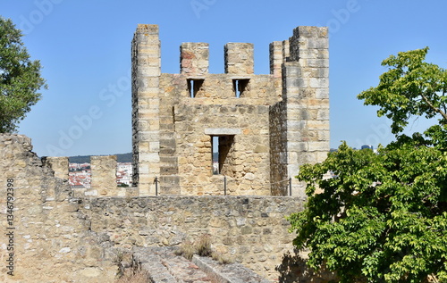 Saint George's Castle Tower Detail that Looks Like a Face, Lisbon, Portugal