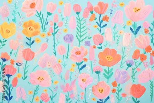 Wallpaper Mural Flowers art backgrounds outdoors. Torontodigital.ca