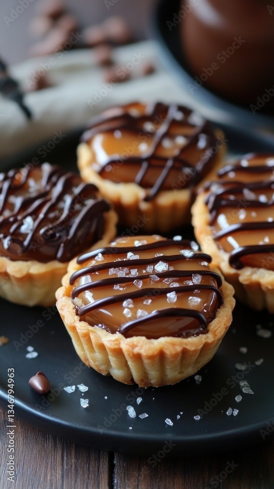 Mini tarts filled with rich salted caramel and a flaky crust. Mini tarts filled with rich salted caramel and a flaky crust.