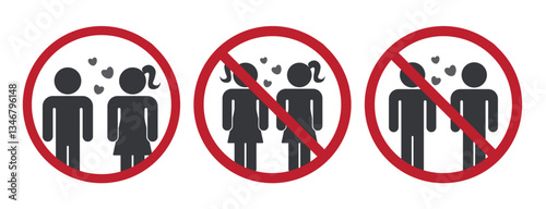 Bundle instruction sign for straight sex, do not LGBTQ+ and homosexual love
