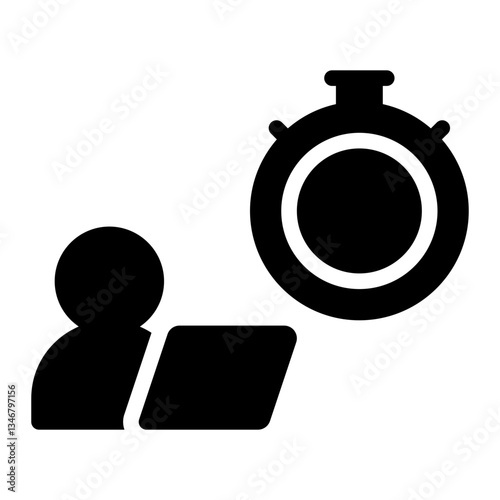 working hours glyph icon