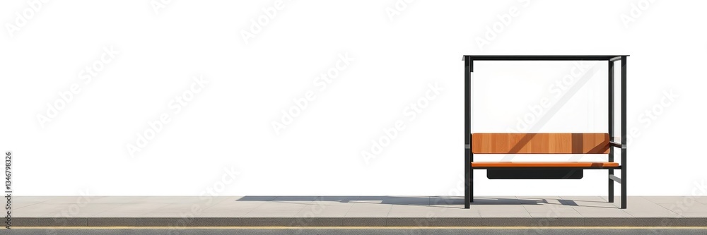 Empty New York City Bus Stop Bench Mockup for Design Empty New York City Bus Stop Bench Mockup for Design