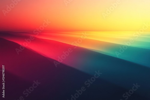 Abstract gradient background with black and deep red, pastel green, yellow, and blue, featuring a flat design, ideal for modern and elegant designs.