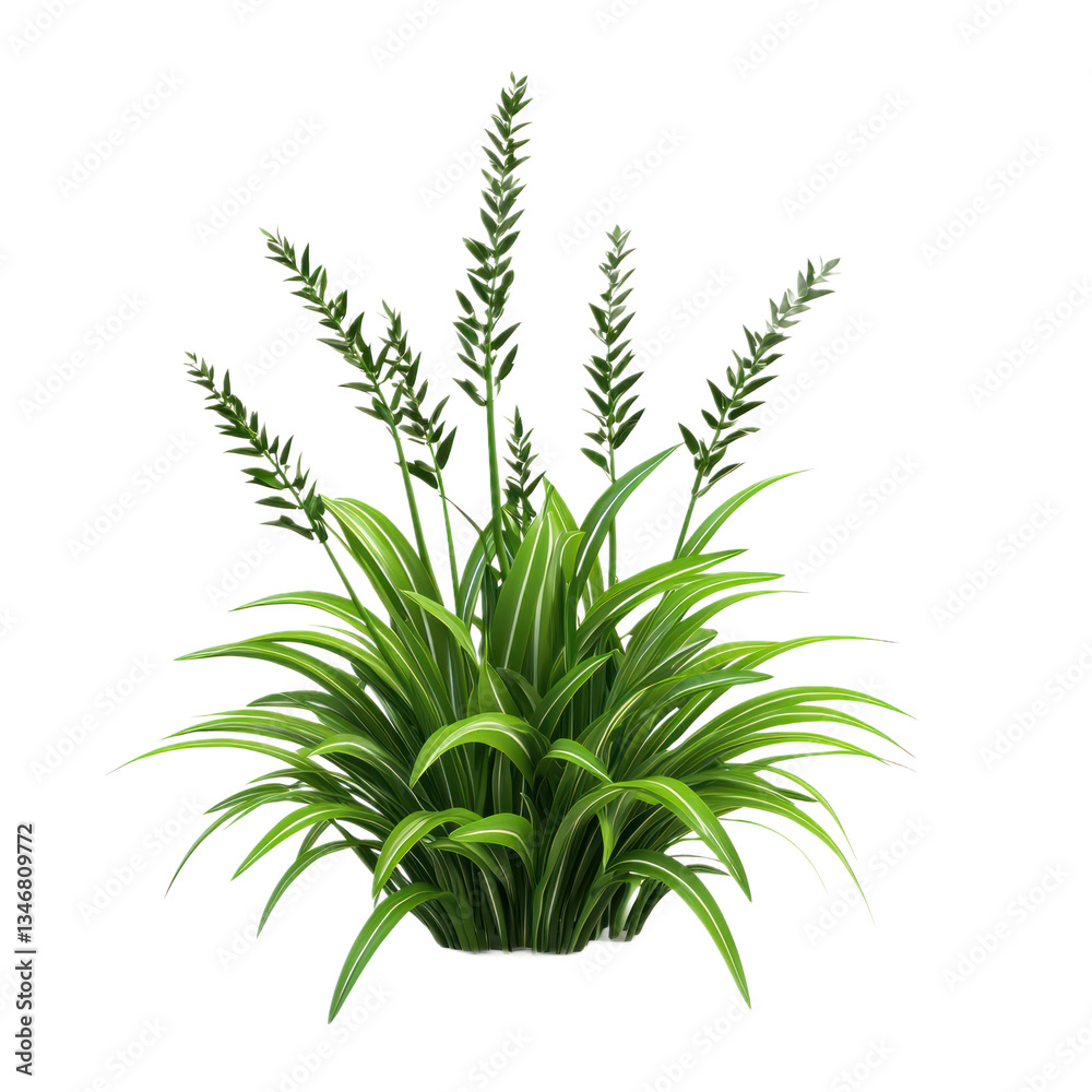 3D icon of Liriope tetraphylla isolated on transparency background 3D icon of Liriope tetraphylla isolated on transparency background