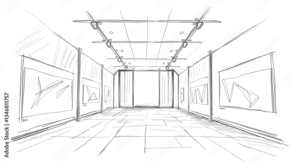 Fototapeta premium sketch of modern interior