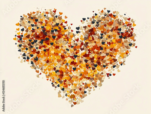 Colorful heart design for a festive greeting card or banner.