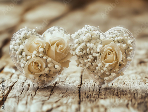 Cute heart illustrations for a sweet greeting card or web design.