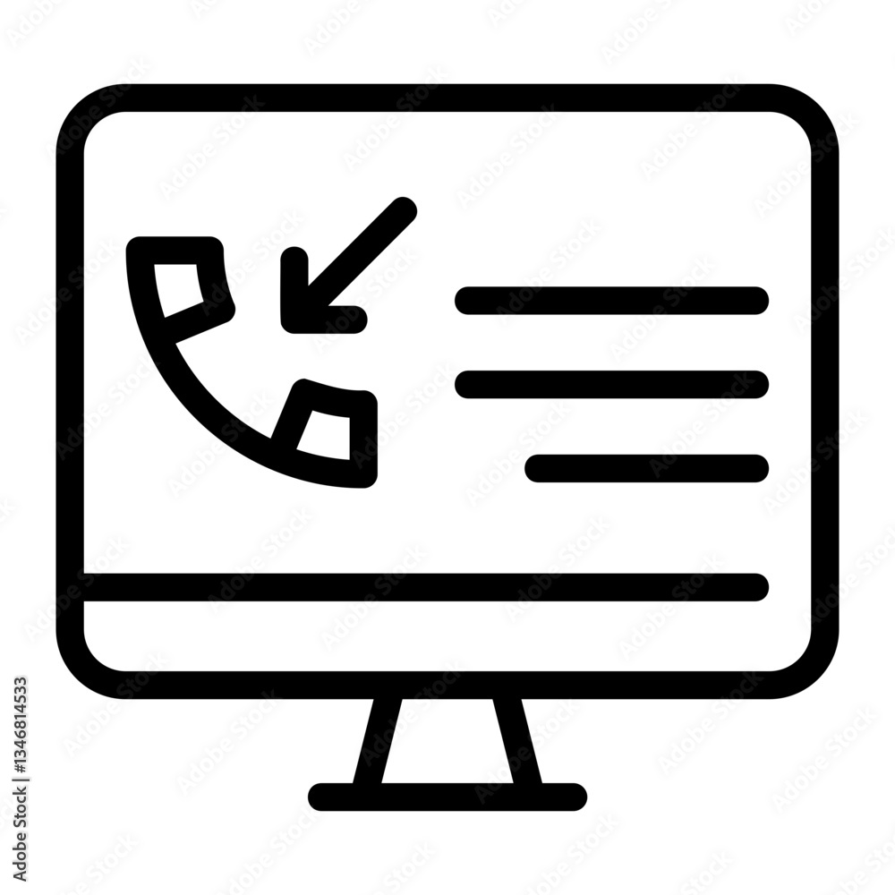 incoming call line icon incoming call line icon