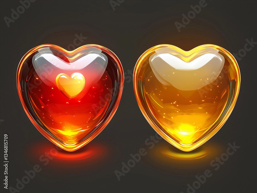 Romantic heart illustrations for a heartfelt Valentine’s Day or Women’s Day card.