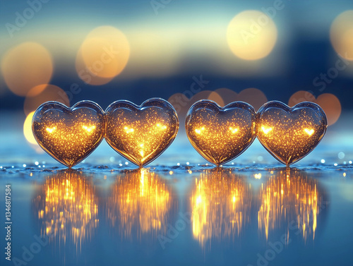 Elegant heart graphics for a refined Valentine’s or Women’s Day message.