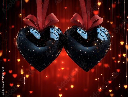 Bright heart motifs for a lively Valentine’s or Women’s Day card.