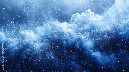 Galactic grainy gradient from deep space blue to starlight white, cosmic and mysterious for sci-fi and astronomy themes