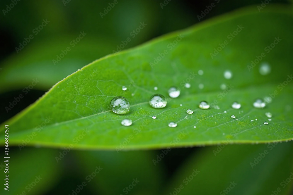 water droplets on a green leaf water droplets on a green leaf