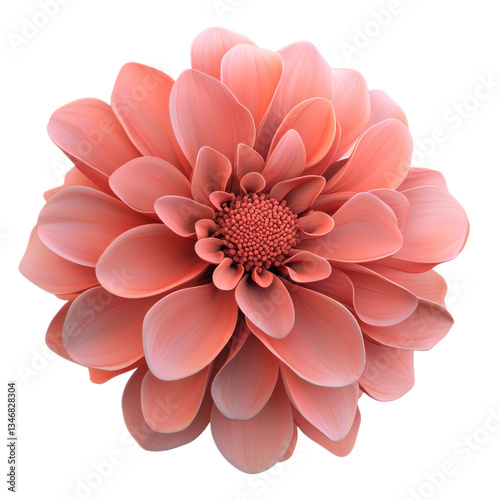 3D icon of Dahlia anemone (Urticina felina) isolated on transparency background