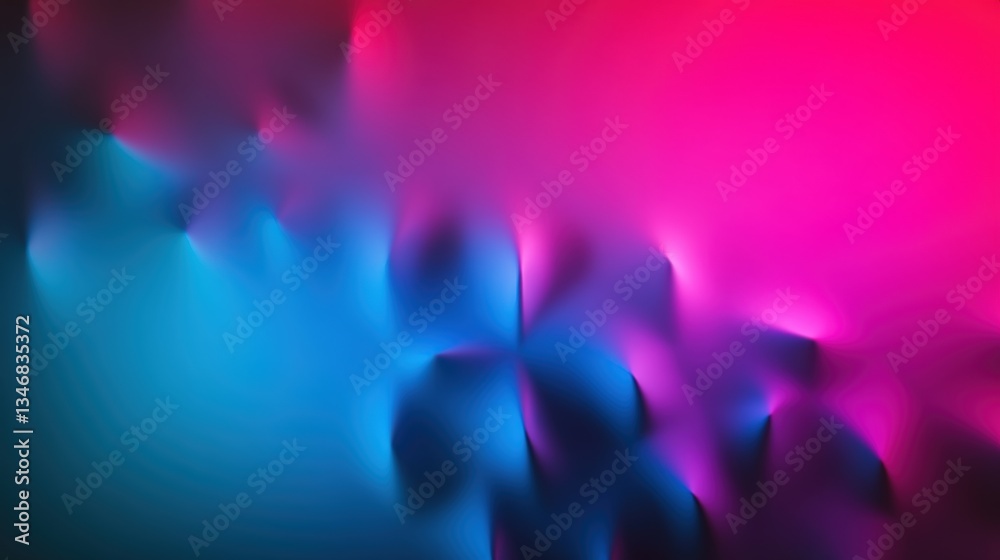 Fototapeta premium Abstract image showcasing a blurred blend of vibrant pink and blue hues swirling together to create a floral-like pattern with varying intensities