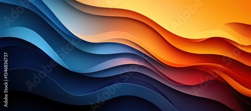Abstract gradient background with dark blue and orange, blue to orange, featuring a flat design, ideal for modern and elegant designs.