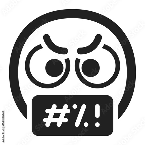 Face with Symbols Over Mouth
