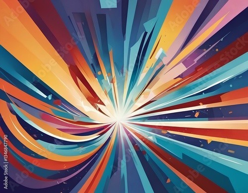 Dynamic Colorful Rays with Fiery Light Effects