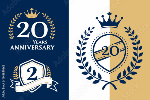 20th Anniversary Celebration Elegant Logo Design and Vector Graphics