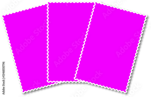 Drei gefächerte Briefmarken