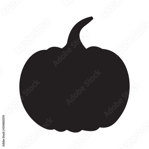 pumpkin silhouette in black color perfect vector