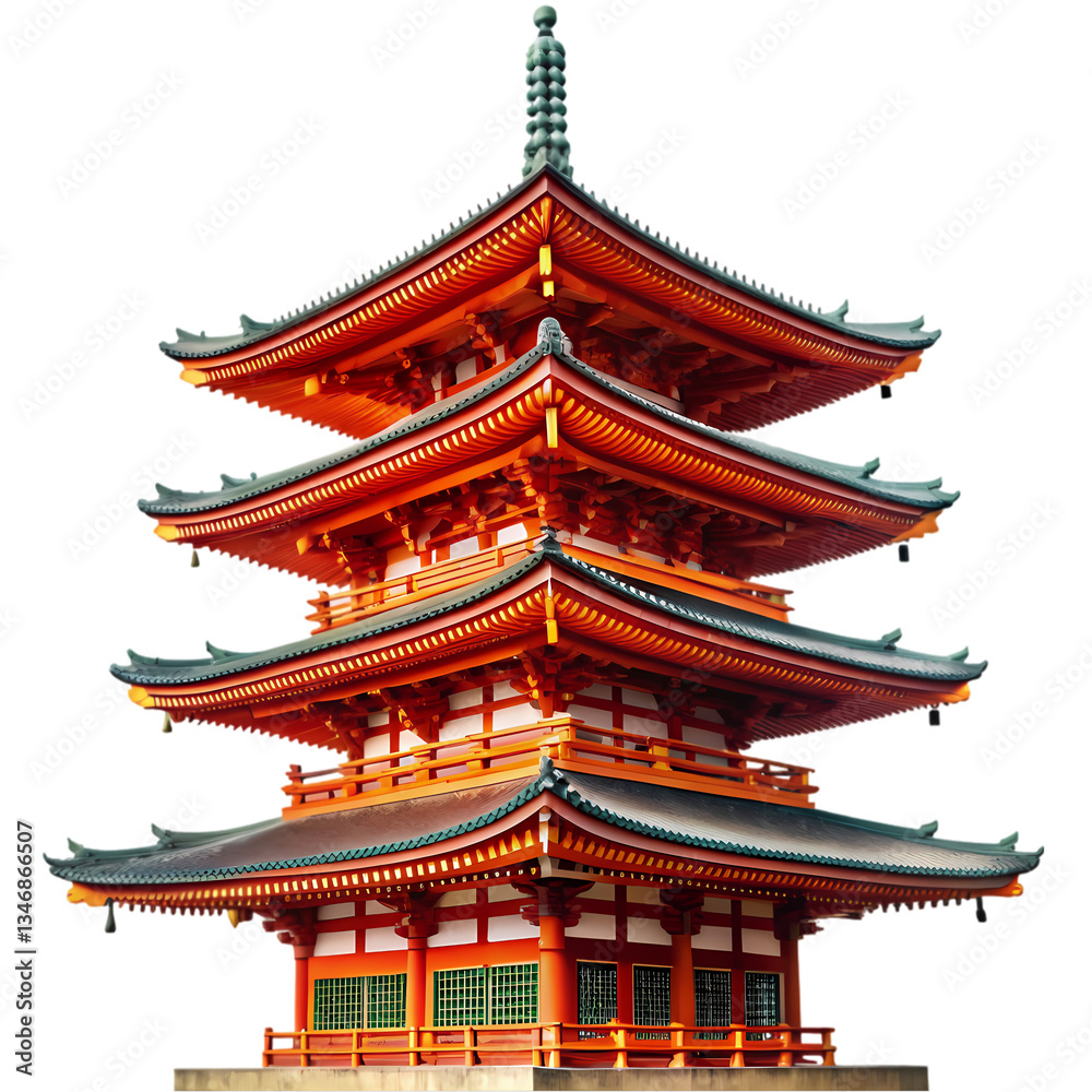 Stunning Japanese Pagoda: Architecture Image on transparent background Stunning Japanese Pagoda: Architecture Image on transparent background