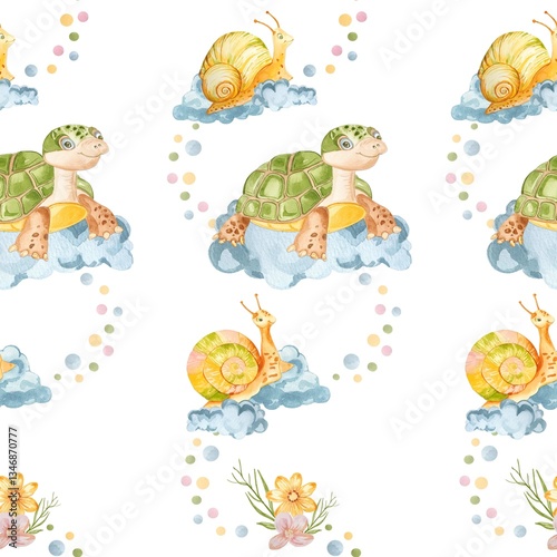 Beautiful illustrations of a magical forest 
with a little turtle 
 cute snails, flowers, clearings good
will decorate children's textiles, wallpaper, wrapping 
paper, postcards and much more.
