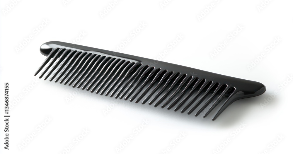 Black Comb Isolated on White Background for Hair Styling and Grooming Black Comb Isolated on White Background for Hair Styling and Grooming