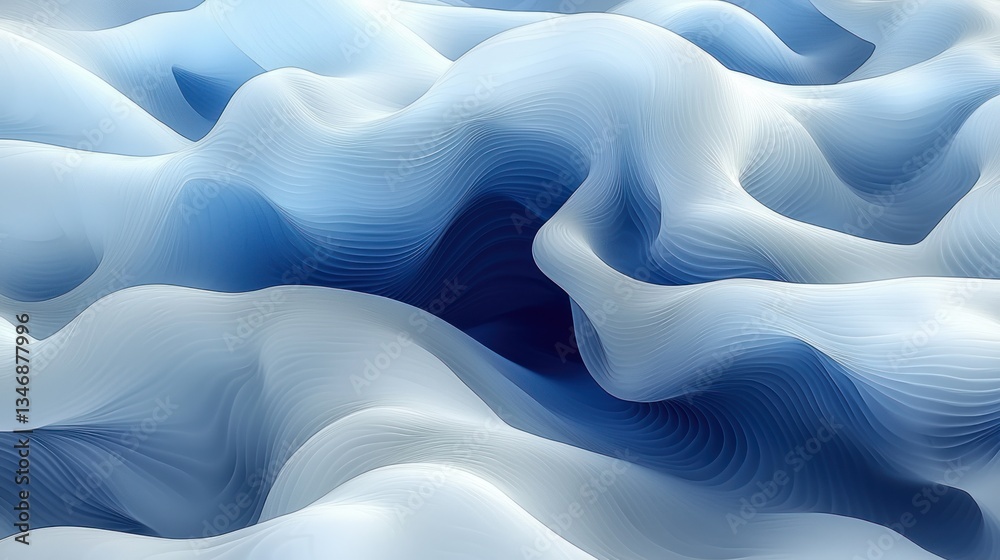 Obraz premium Abstract blue and white flowing lines