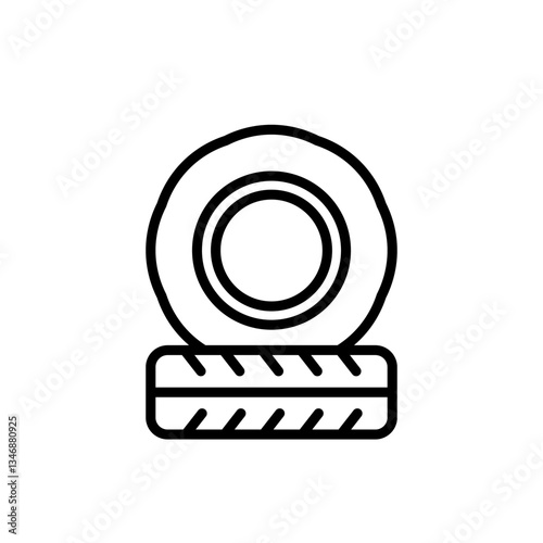 tire icon, simple flat style, illustration, logo sign symbol pictogram template, for ui or ux isolated on white for mobile app, editable