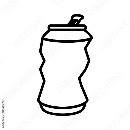 dented drink can icon, simple flat style, illustration, logo sign symbol pictogram template, for ui or ux isolated on white for mobile app, editable