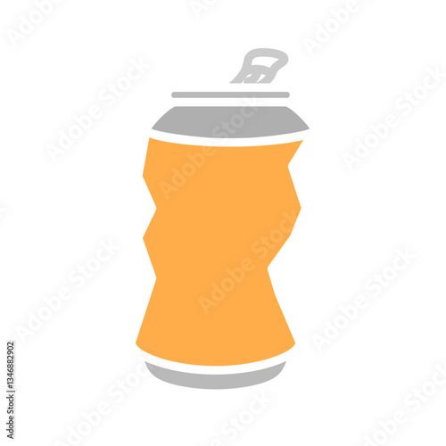 dented drink can icon, simple flat style, illustration, logo sign symbol pictogram template, for ui or ux isolated on white for mobile app, editable