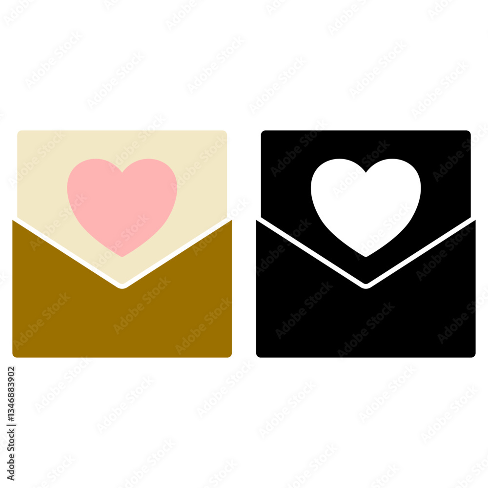 mail icon with a love heart, simple flat style, illustration, logo sign symbol pictogram template, for ui or ux isolated on white for mobile app, editable mail icon with a love heart, simple flat style, illustration, logo sign symbol pictogram template, for ui or ux isolated on white for mobile app, editable
