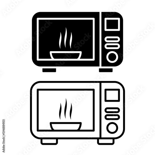 microwave icon, simple flat style, illustration, logo sign symbol pictogram template, for ui or ux isolated on white for mobile app, editable