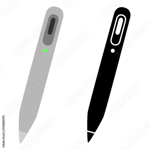 stylus pen icon, simple flat style, illustration, logo sign symbol pictogram template, for ui or ux isolated on white for mobile app, editable