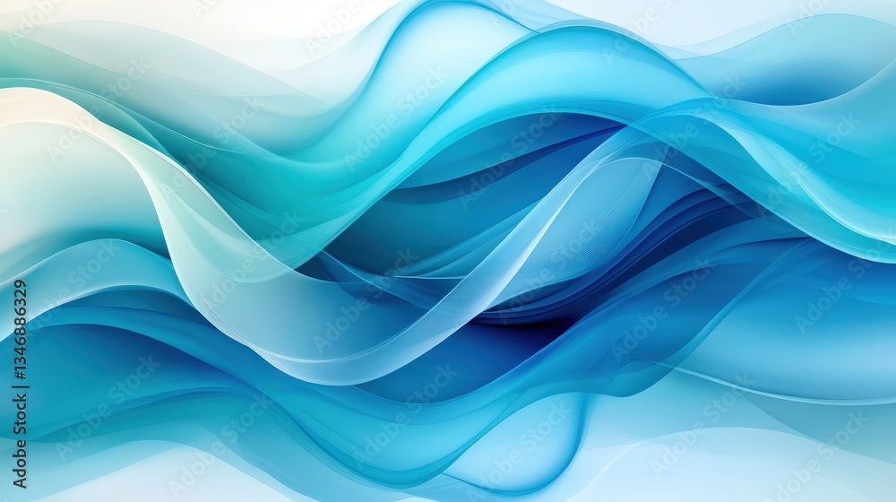 Flowing blue waves abstract art digital design calm environment aerial view serenity concept Flowing blue waves abstract art digital design calm environment aerial view serenity concept