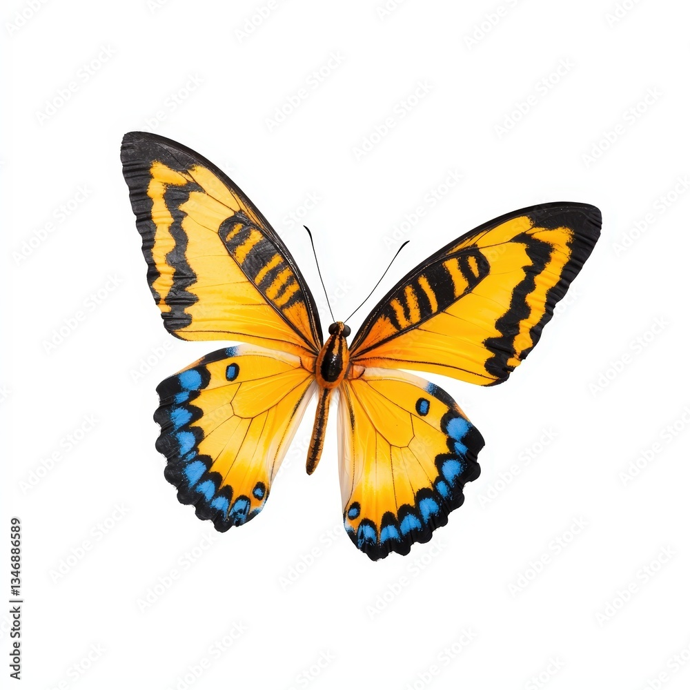 Obraz premium Stunning Isolated Butterfly with Vibrant Colors on a Clean White Background
