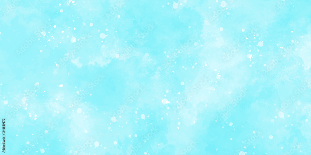 Abstract blue sky watercolor background. light blue bokeh glitter background on blurred texture. watercolor stain with hand paint pattern on blue splash with canvas. beautiful blue sky with cloud.