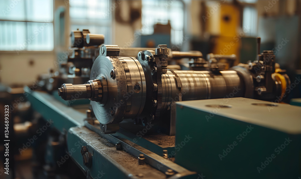 Factory machinery close-up, industrial production Factory machinery close-up, industrial production