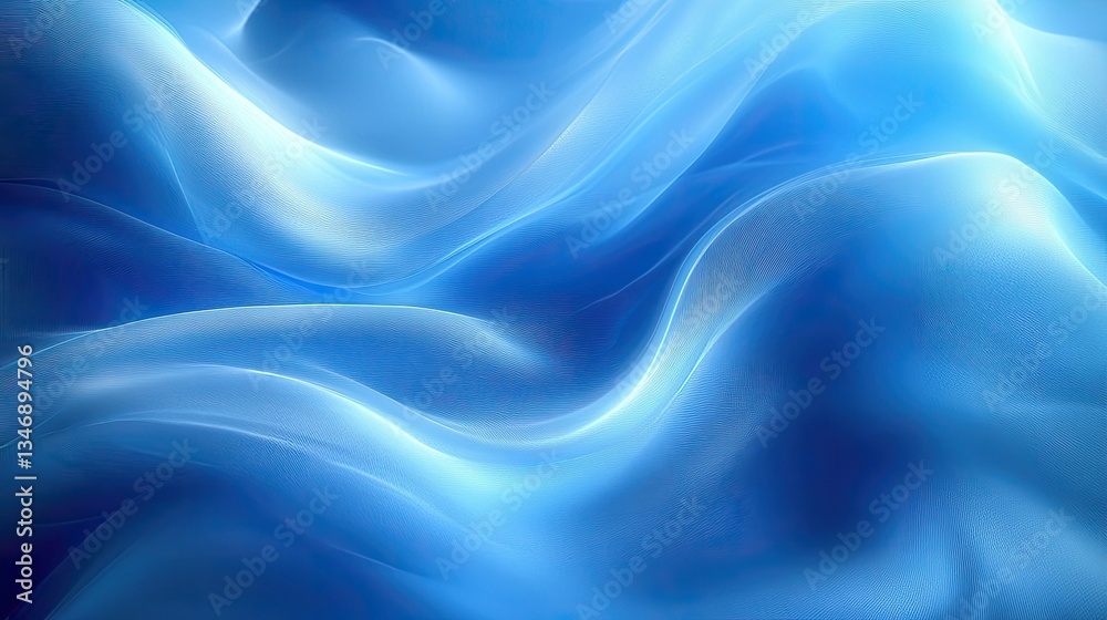 Obraz premium Blue abstract waves digital art background