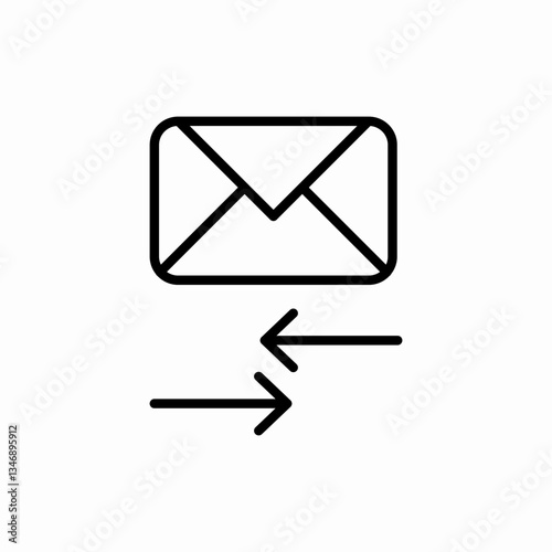 Email outgoing message icon vector sign