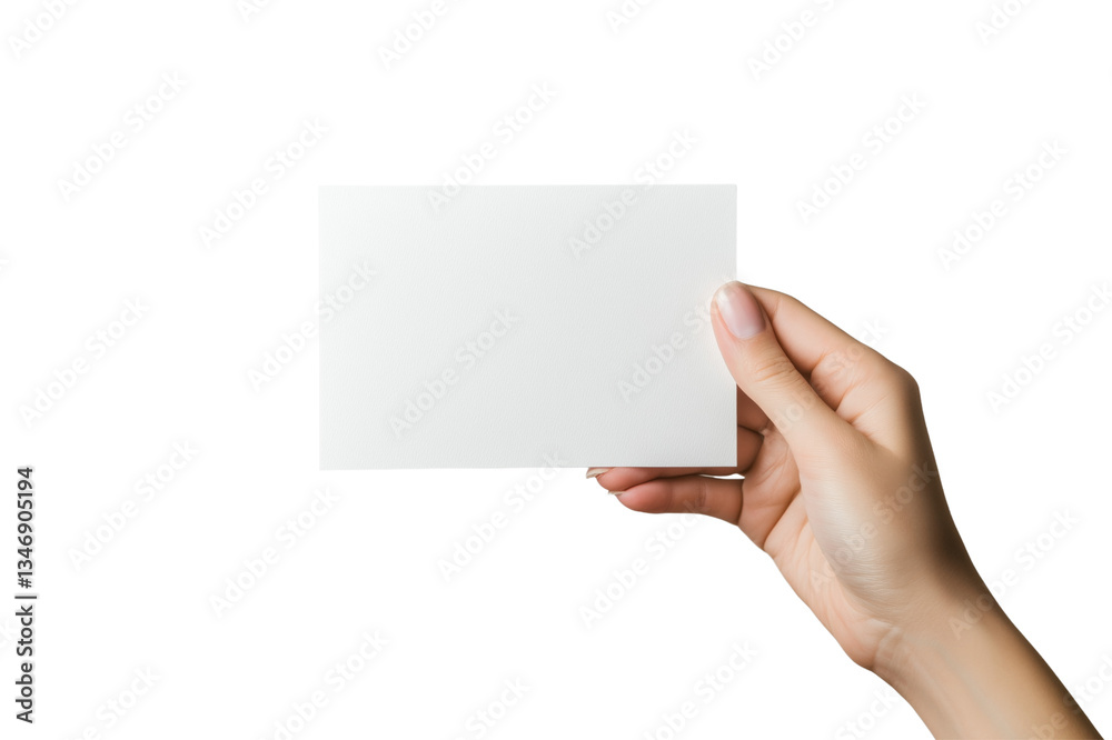 A hand holding a white, blank sheet of paper, isolated on a white background. A hand holding a white, blank sheet of paper, isolated on a white background.