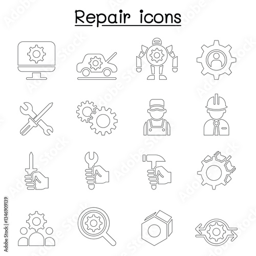 Repair , Fixing & maintenance icon set