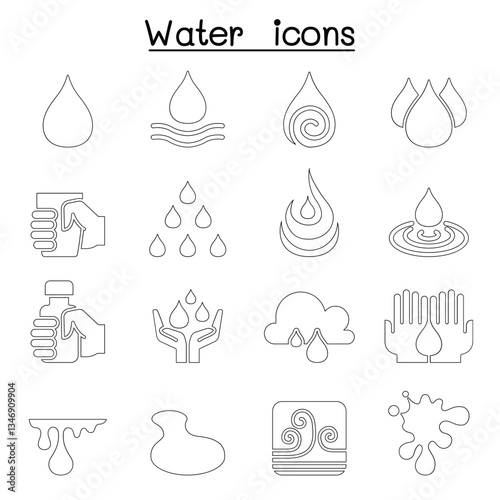 Water icon set